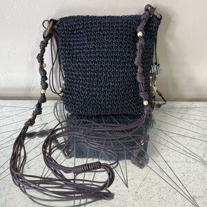 Sun and Sand Bohemian Black Woven Crossbody Bag – NWOT